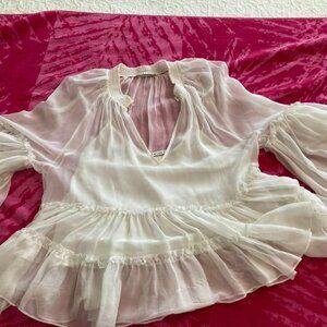 Alice & Olivia White Blouse size M/M